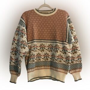 Vintage The Import Workshop Floral Pullover Sweater Size Large